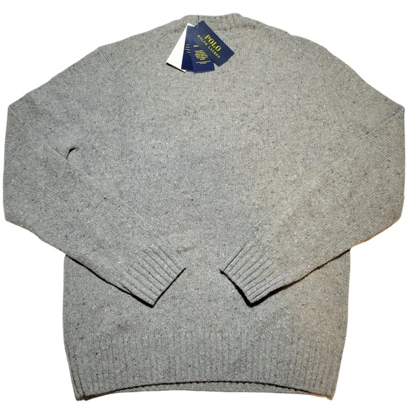 POLO RALPH LAUREN Logo Speckled Wool Sweater Crewneck - Picture 2 of 5